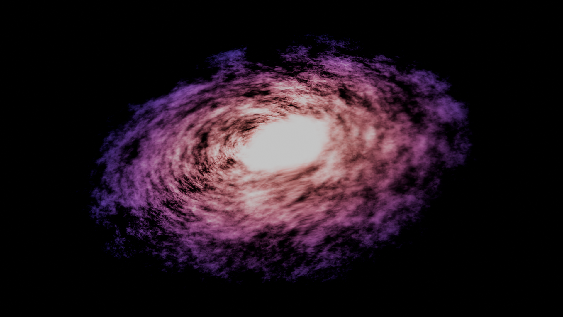 Rendu 3D d'une galaxie spirale par Axperia Studio