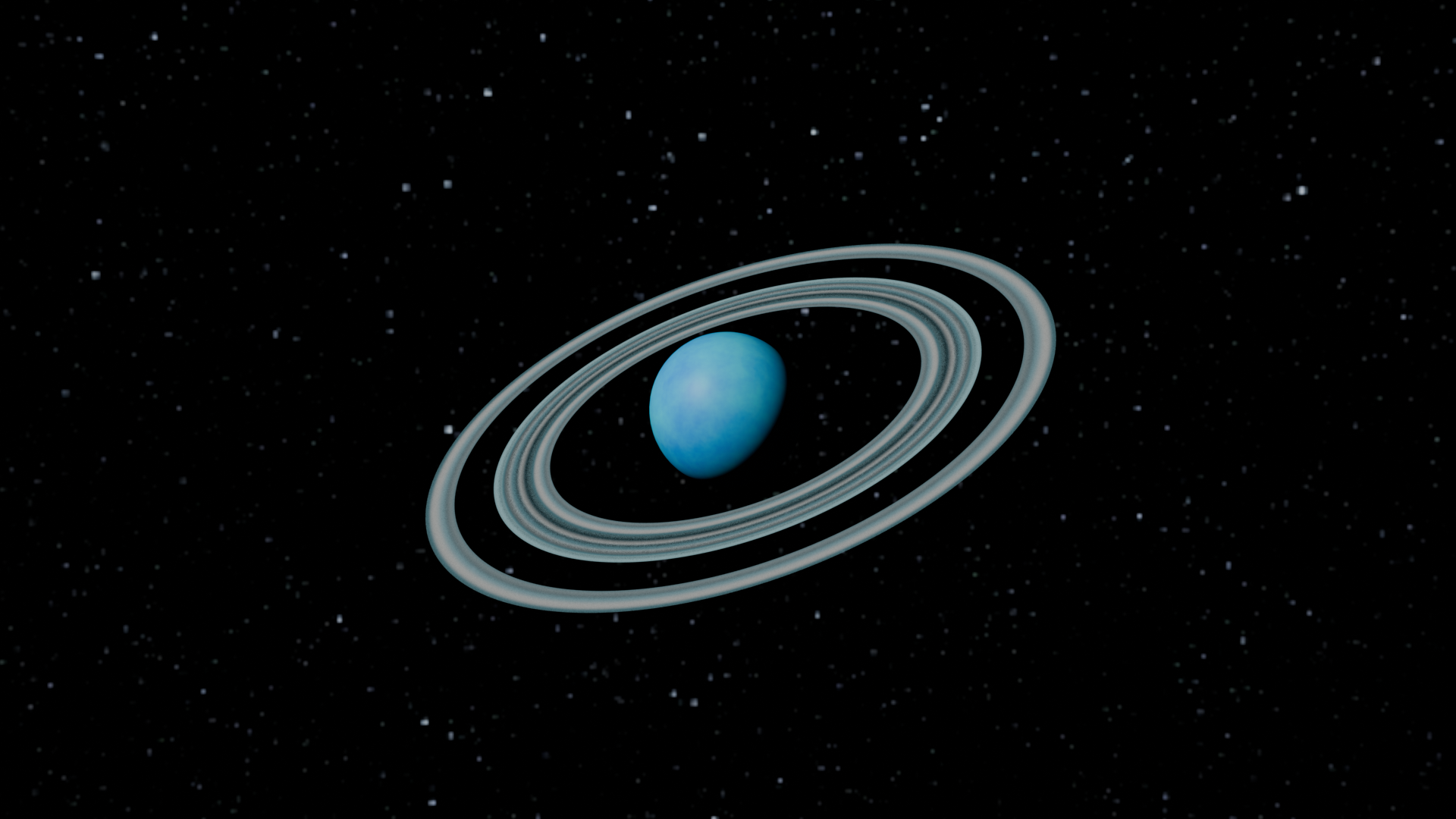 Modelisation 3D de la planete Uranus avec ses anneaux